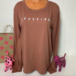 NEW PINK VS LOGO “LOVE PINK” LONG SLEVEE SHIRT